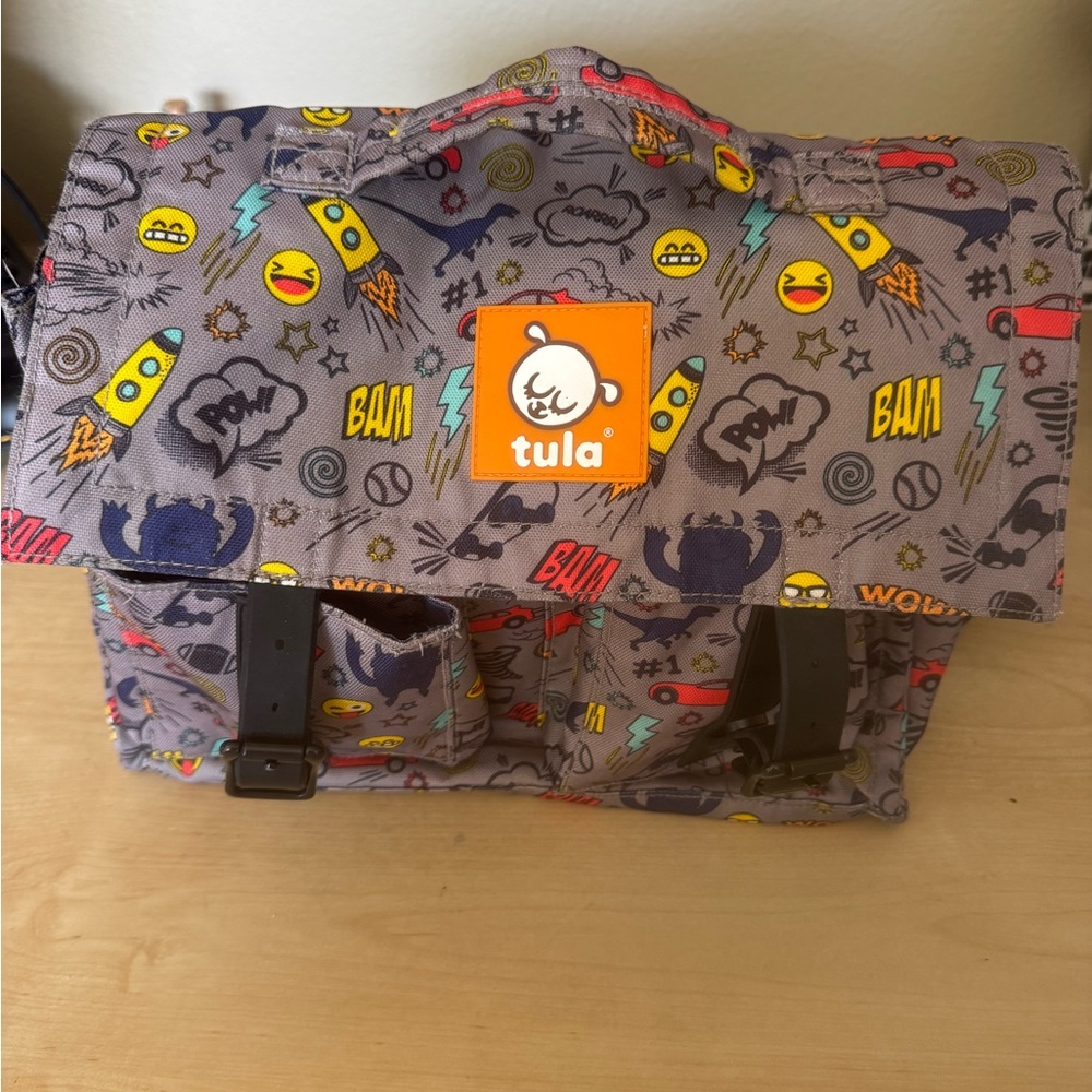 Tula Cartoon Print Backpack with Gray Base